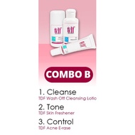 tdf wash off cleansing lotion 100ml + tdf skin freshener toner 100ml + tdf acne erase 20ml COMBO B