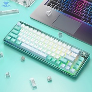 AULA F68บลูทูธไร้สาย3โหมดคีย์บอร์ดแบบกลไก Hotswap RGB 68 Keycap ปรับแต่งโครงสร้างปะเก็นแบบชาร์จไฟได้