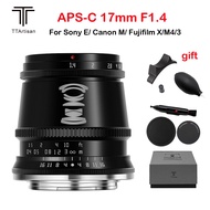 Ttartisan 17Mm F1.4 APS-C Cameras Lens Manual Focus MF For Canon M EF-M EOS-M Sony E Fujifilm X Fuji X M43 M4/3 Mount