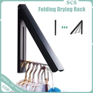 【Hot】 Wall Mounted Clothes Drying Rack Folding Clothes Hanger Retractable Hidden Clothes Rack