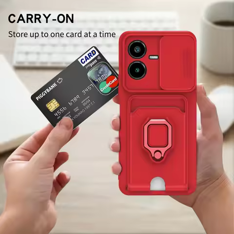 Sliding Camera Protection Case for VIVO Y36 Y27 Y17S Y22S Y35 Y16 Y72 Y53S Y20I Y12S Vehicle Magneti