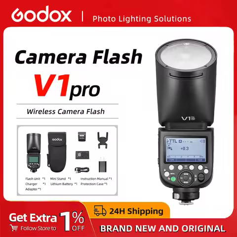 Godox V1PRO-C V1pro-S V1-N V1-F TTL Li-ion Round Head Camera Flash Light Wireless HSS Speedlight For