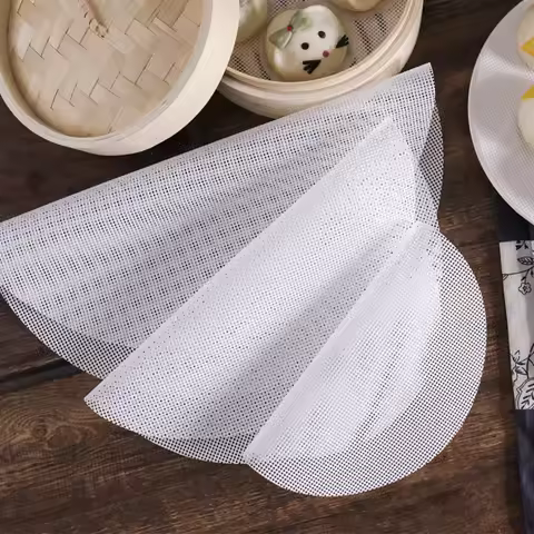 Reusable Silicone Steamer Mat Non-Stick Dim Sum Pad Steamer Net Liners Mat 20/28/48cm Round Baking M
