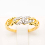 Happy Jewelry แหวนเพชรของแท้ ลายเลท สวยงามแข็งแรง ทอง9k ME535