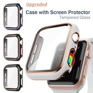 for Apple Watch Case with Tempered Glass Screen Protector, Edge Full Coverage Protective Case for iWatch Series 7 cover