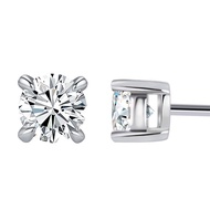 Lab Cultivation Diamond S925 Silver 0.4 Carat 40 Points Cultivation Diamond Classic Four-Claw Diamon