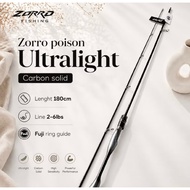 UL casting rod 2-6lbs (zorro POISON) size 180cm (solid carbon)