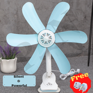 ?Super Silent? Portable Fan 6 Blade Clip Fan Adjustable Mini Fan With Plug Kipas Mini Kipas Angin Si