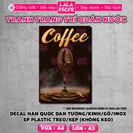 Waterproof Coffee Wall Sticker Coffee Decal Ready Adhesive/Plastic Laminated, Shop Decoration Decal 