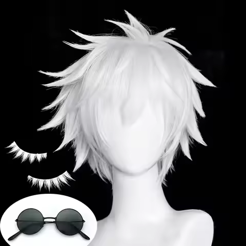 Anime Gojo Satoru Cosplay Wigs Cosplay White Gojo Satoru Wig Heat Resistant Synthetic Hair Party Wig