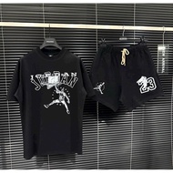 Unisex T-shirt Set Made of High Quality Cotton, Round Neck, Short Sleeves, Loose Form Printed -47sg 