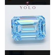 YOLO Lab-grown diamond Emerald 7.07ct Fancy vivid blue--8792966665774