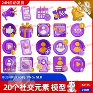 Blender Social Promotion Dialogue Communication Marketing 3d Illustration obj Model png Deduct-Free 