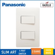 Panasonic Slim Art 4 Way Switch - 2 Gang (Snow White / Metallic Gray / Metallic Black)