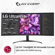 Lg 34" 34WQ60C-B Ultrawide Curved QHD 60Hz IPS HDR10 Gaming Monitor