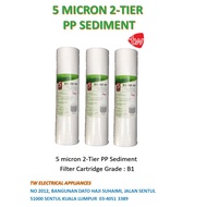 5 Micron 2-tier PP sediment grade B Cartridge ( 3 pcs / pack ) ,Sediment Filter 10" ,5 Micron ,Water Purifiers