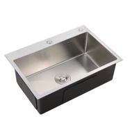 Kitchen Sink SS 304 1 Bowl Minimalis Doff Complete - Ukuran 60X45 Stainless