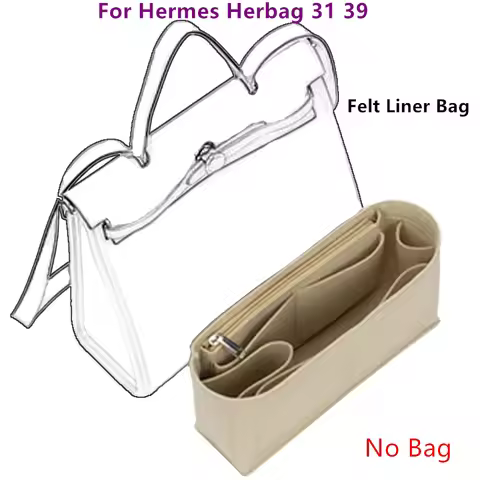 Bag Organizer Felt Liner Pocket Accessory For Hermes Herbag 31 39 Handbag Durable Lining Storage Sor