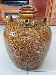 甕(25)~龍.鳳~大酒甕~不漏水~陶瓷酒甕~含蓋最高約49CM~肚徑約39CM
