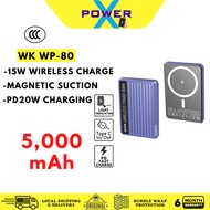 Wekome WP-80 5000mAh 15W Magnetic Wireless Charge Powerbank PD 20W Bidirectional Wired Fast Charging