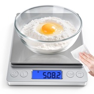 Rechargeable Digital Food Scale with Gram and Ounce Measuring Range 0.1g/3kg(6.6lb) Smart Kitchen Sc