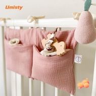 UMISTY Storage Bag, Infant Products Diaper Storage Crib Hanging Bag, Portable Multifunction 2 Pockets Convenient Cot Bed Organizer