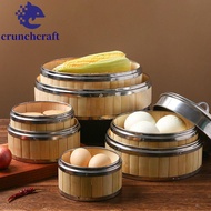 CRUNCHCRAFT​ Steamer Basket Bao Buns Gift Idea Bamboo Lid Kitchen Gadget Woven Bamboo Chinese Steam 
