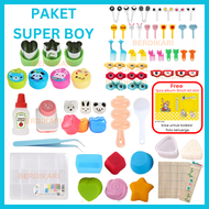 BD Isi 50 Paket Perlengkapan Bento Anak Lengkap Set Komplit Bekal Anak Sekolah Cetakan Nasi Bento Bu