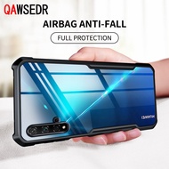 เคส QAWSEDR สำหรับ Huawei Nova 5t Honor 20 Anti-Fall ด้านหลังโปร่งใสกรอบโทรศัพท์เทอร์โม TPU กรอบแบบน