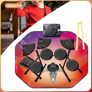 [uguuiya] Electronic Drum Set Glowing Electronic Percussion Instrument Lightweight Electronic Drum P
