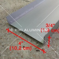 EF Kanal U Aluminium 3/4" x 4" - 1,9 cm x 10,16 cm - Panjang 6 meter
