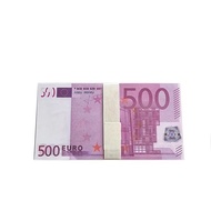 100ชิ้น/1ล็อตกระดาษตกแต่งฉากคัดลอกธนบัตรเงินทองยูโร500ปลอมธนบัตรราคายูโรสำเนาอุปกรณ์ประกอบฉากสำหรับม