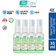(Ready Stock) 4 x 35ml Biocare Instant Hand Sanitizer Liquid Spray (75% alcohol)