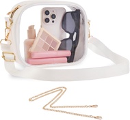 Clear Bag Stadium Approved Clear Crossbody Bag for Stadium Events & Concert with Two Detachable Stra