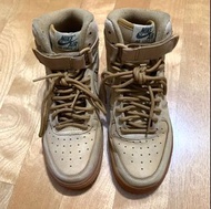 Nike Air Force 1 GS high mid 駝色 鞋