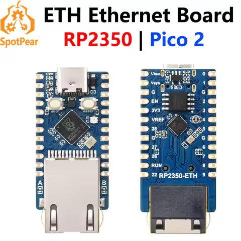 Waveshare RP2350-ETH Raspberry Pi Pico 2 RP2350 ETH CH9120 TCP/UDP Ethernet Network For Arduino