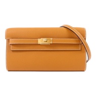 HERMES Epsom皮革Kelly To Go金扣肩背袋Toffee