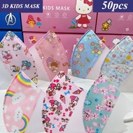【0-3/4-12 Yo】50PCS 3D Kids Mask Disposablemask 3D Mask Infant/child Mask Student Protective Mask Bab