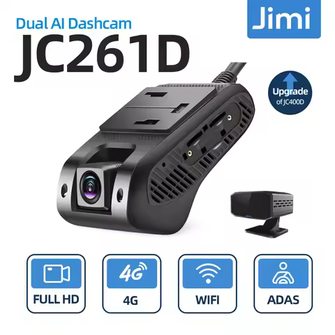 Jimi JC261D 4G AI DMS Car Camera Full HD With Driver Behaviour Live Streaming Real Time GPS Tracking
