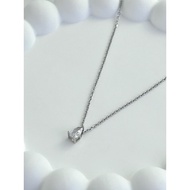 AG SILVER Rhombus s925 Sterling Silver White Gold Plated Necklace Chain Pendant