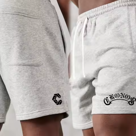 Men's Cotton Casual Shorts Gym Workout Athletic Shorts with Pockets Drawstring Streetwear Fashion Su