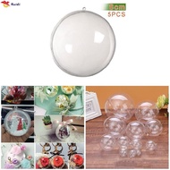 5 Pcs Clear Plastic Christmas Balls Baubles Sphere Fillable Xmas Tree Ornament Transparent