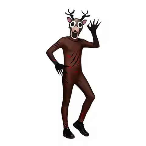 ♥Halloween Cosplay Costume 99 Nights Forest Deer Adult Outfit 3D Print Carnival Horror Game Dress Up