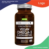 Igennus Omega 3 + Astaxanthin Vegetarian Algae Oil Capsules 60 Capsules USA