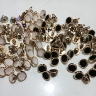 11mm black/white gold mushroom buttons, 50 pcs/100 pcs
