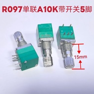High-Quality Precision R097 Potentiometer with Switch 5-Pin Single A10K 15 Flower Axis Potentiometer