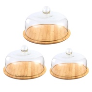 Nordic Glass Cover Serving Tray Cloche Dome Storage Cake Stand Bread Plate