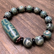 Tibetan Until Pure Dzi Beads Premium Tibetan Agate Three Eyes+Nine Eyes Dzi Beads Bracelet Bag Pulp 