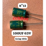 100UF 63V (100UF 50V) ELECTROLYTIC CAPACITOR 105°C 8*12