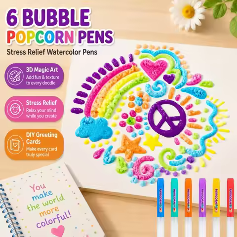 Popcorn Bubble Pen DIY Cotton 3D Printing Painting Puff Pen Puffy Effect Drawing Marker Creative Han